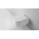 QeramiQ Dely Swirl Toiletset - 36.3x51.7cm - Geberit UP320 Burda inbouwreservoir - 35mm zitting - bedieningsplaat mat antraciet - ronde knoppen - wit mat 0701131/SW1102376/SW1000767/SW1026257