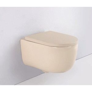 QeramiQ Dely Swirl Wandclosetset - Beige - Rimless - Softclose Zitting