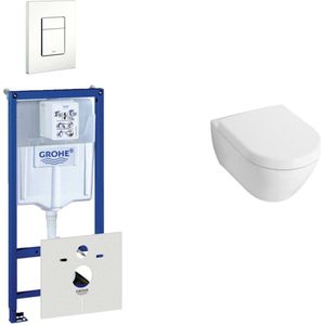 Villeroy & Boch Subway Compact Toiletset - inbouwreservoir - diepspoel wandcloset - bedieningsplaat verticaal/horizontaal - wit