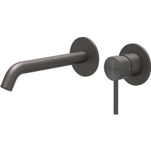 IVY - Concord - Wastafelmengkraan - Gebogen Uitloop - RVS316 - Geborsteld Carbon Black PVD