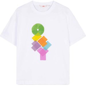 Oilily - Tregular short sleeves jersey crew top - Wit - S