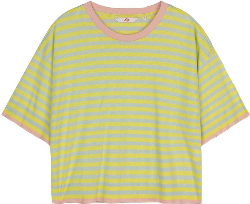Oilily - Titan stripe short sleeves jersey crew top - Blauw - L