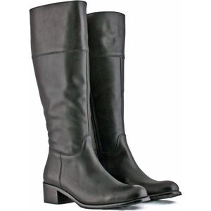 Oh la laaa - Anna - Laarzen - Zwart - Leer - Brede Kuiten