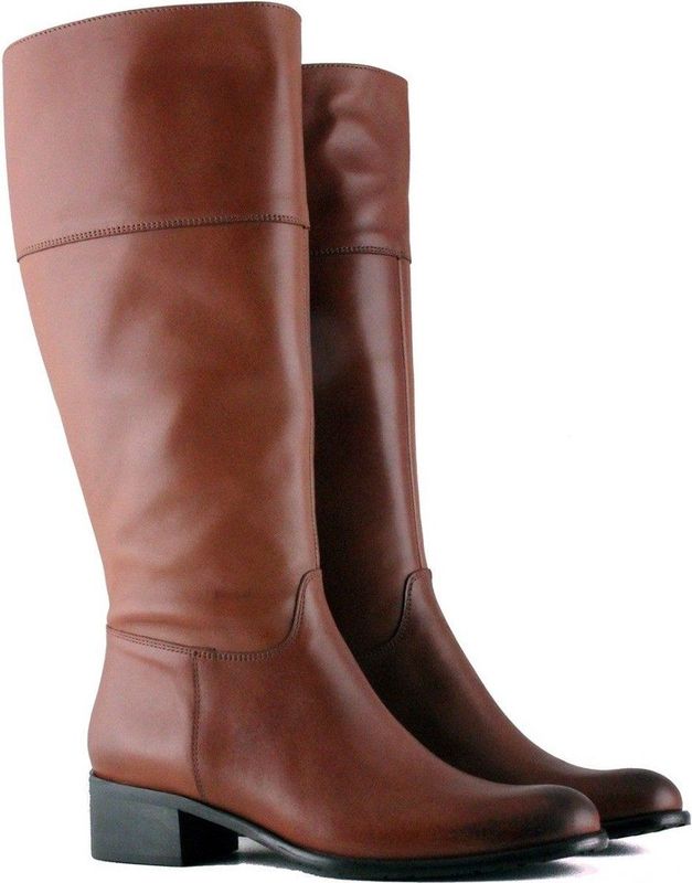 Dames Laarzen Brede Kuiten Anna in Chestnut Kuitomtrek cm schoen