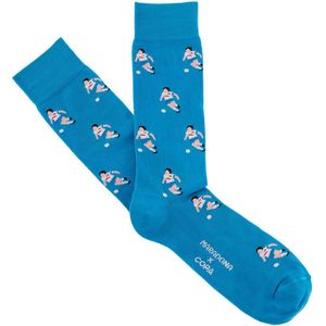 Copa - SSC Napoli Maradona - Buitensokken - Halverwege de Kuit - 85% Italiaans Gekamd Katoen