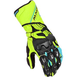 Macna Powertrack, handschoenen, Neon-Geel/Zwart/Turquoise, 3XL