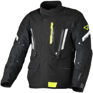 Macna Ultimax 2.0, waterdicht textieljack, Zwart/Donkergrijs/Neon-Geel, L