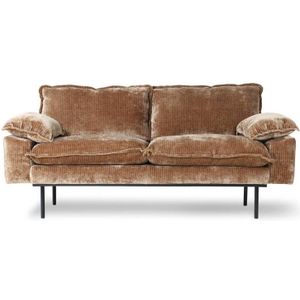 Retro bank 2-zits corduroy velvet - aged gold