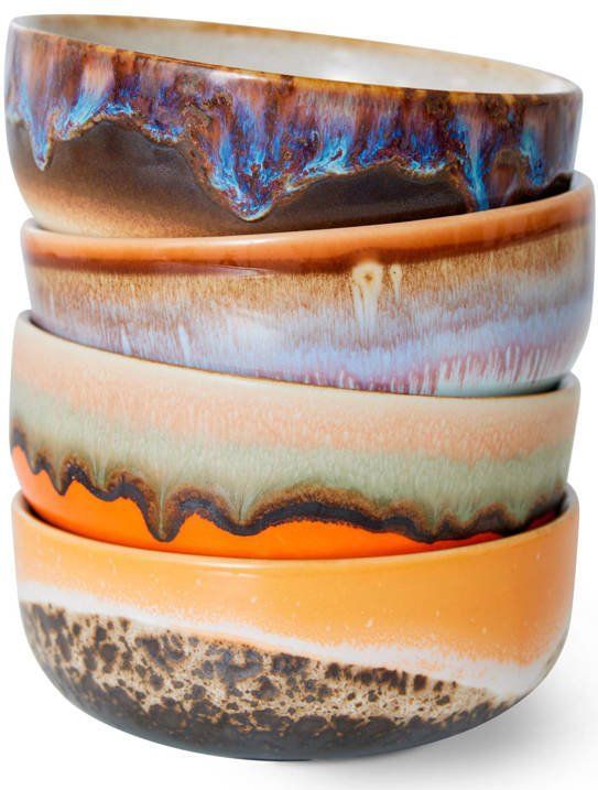 HKLIVING - Kom 70s - Ø11 cm - Set van 4 - Kommen