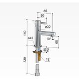 Wastafelmengkraan hotbath buddy 1-hendel recht 14 cm chroom outlet