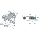 Hotbath Buddy B006 inbouw wastafelkraan met rechte uitloop en achterplaat chroom