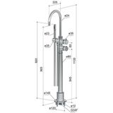 Hotbath Buddy B017 vrijstaande thermostatische badkraan geborsteld nikkel