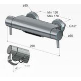 Hotbath Cobber B021 badthermostaat met Cascade uitloop geborsteld nikkel