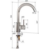 Hotbath Buddy B040 keukenmengkraan met draaibare uitloop chroom