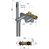 Hotbath Buddy/Laddy B070 inbouw stopkraan met doucheslang en handdouche chroom