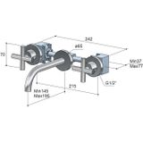 Hotbath Chap C005 inbouw wastafelmengkraan chroom