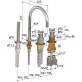 Hotbath Chap bad thermostaat badrandcombinatie C063 geborsteld Nikkel