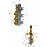 Douchethermostaat hotbath chap inbouw 2 stopkranen verticaal chroom