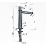 Hotbath Cobber CB003MS wastafelmengkraan zonder waste geborsteld messing