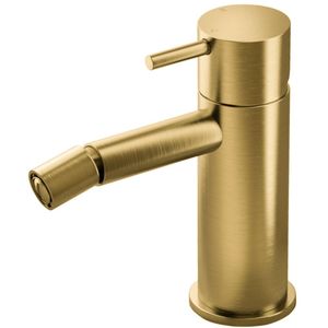 Hotbath Cobber bidetmengkraan L-uitloop zonder waste geborsteld messing CB018BB