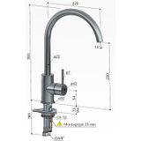Hotbath - Cobber - Keukenmengkraan - Chroom - 1-Hendel - Draaibare Uitloop