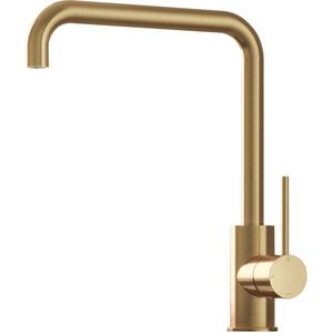 Hotbath Cobber Opbouw keukenmengkraan met draaibare L-uitloop Living Colours geborsteld messing CB041BB