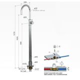 Hotbath Cobber CB078W vrijstaande wastafelmengkraan geborsteld messing