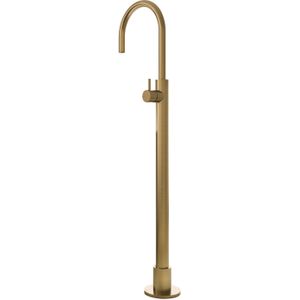 Vrijstaande Wastafelmengkraan Hotbath Cobber 1-hendel Gebogen 121 cm Geborsteld Messing
