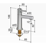 Hotbath Cobber E001 fonteinkraan geborsteld messing