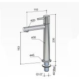 Fonteinkraan hotbath dude 1-hendel recht 23 cm rond geborsteld nikkel