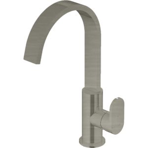 Wastafelmengkraan Hotbath Friendo 1-hendel Cascade Uitloop 29 cm Geborsteld Nikkel
