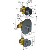 Hotbath Friendo F007 inbouw thermostaat met twee stopkranen geborsteld nikkel