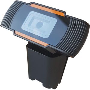 EC-C125, Webcam met microfoon voor PC, laptop, Webcamera HD 720p, zwart/oranje