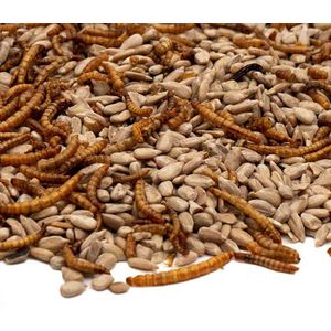 The bird family® - Gepelde zonnebloempitten met Meelwormen - 2.5 KG