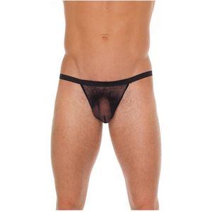 Zwarte transparante herenstring