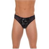 Amorable By Rimba - Erotische String - Doorzichtige Lak Slip Voor Mannen - Zwart - One Size