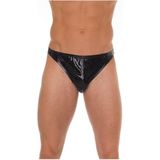 Amorable by Rimba - Erotische String voor Mannen - Verleidelijke Zwarte Lak Look Slip - One Size