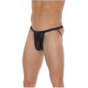 Transparante jockstrap slip - zwart