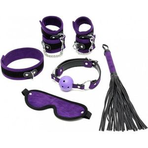 Rimba Bondage Play Soft Bondage Beginners set 6-delig - zwart/paars