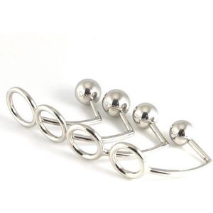 RVS Cockring met Buttplug - Anaal Slot Ø Ring 40 Mm Ø Anaalbal 40 Mm