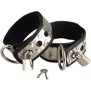 Rimba Bondage Play Luxe leren voetboeien met metaal en luxe hangslotjes
