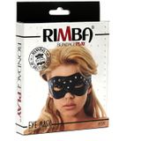 Rimba Bondage Play Open oogmasker van leer met siernieten