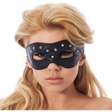 Rimba Bondage Play Open oogmasker van leer met siernieten