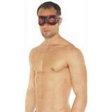 Rimba Bondage Play Masker leer met oog uitsparingen - zwart/rood