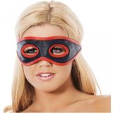 Rimba Bondage Play Masker leer met oog uitsparingen - zwart/rood