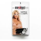 Rimba Bondage Play Tepelklemmen met Zwart Leer Beklede Gewichten 2 Stuks 50 Gram