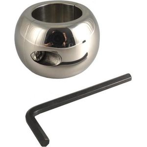 Rimba Bondage Play Ball Stretcher RVS In Donut Vorm Deelbaar 4 cm Hoog - 450 Gram