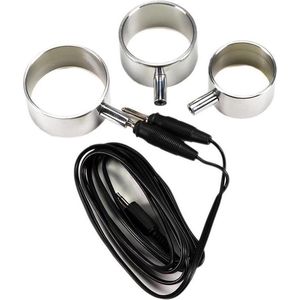 Rimba Electro Sex Aluminium Cock ringen set uni-polair - 3 stuks