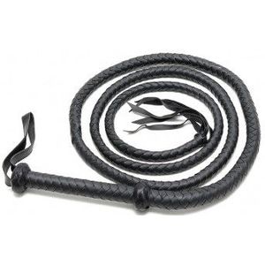 Rimba Bondage Play - Zweep - Arabische Bullwhip - Lengte 250 cm - PU Leer - Zwart