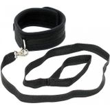 Soft Bondage halsband met leidsel - zwart